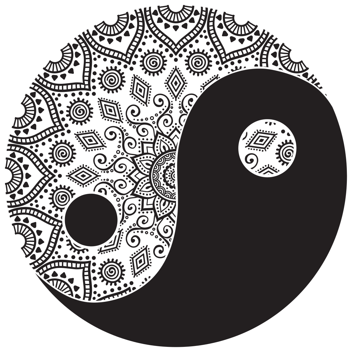 Mandala yin yang mandala vinyl szőnyeg - TenStickers