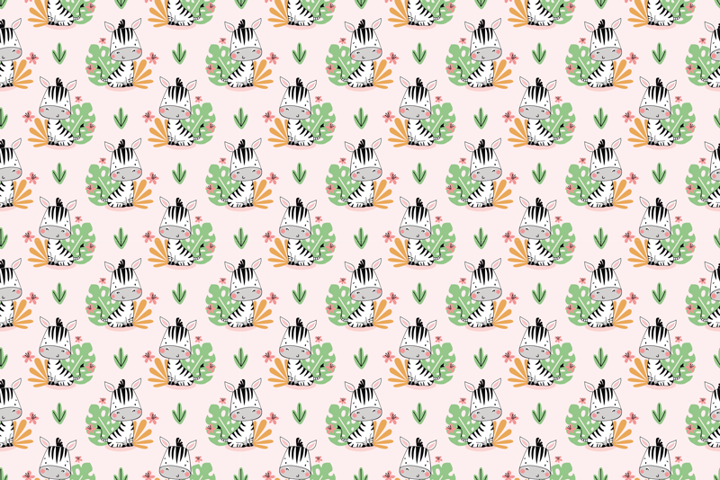 Zebra dzsungel minta vinil szőnyeg mások - TenStickers