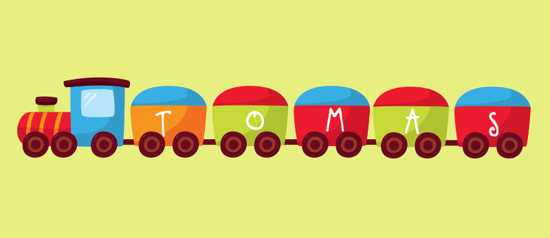 Személyre szabott vonat Vinil szőnyeg nevekkel - TenStickers