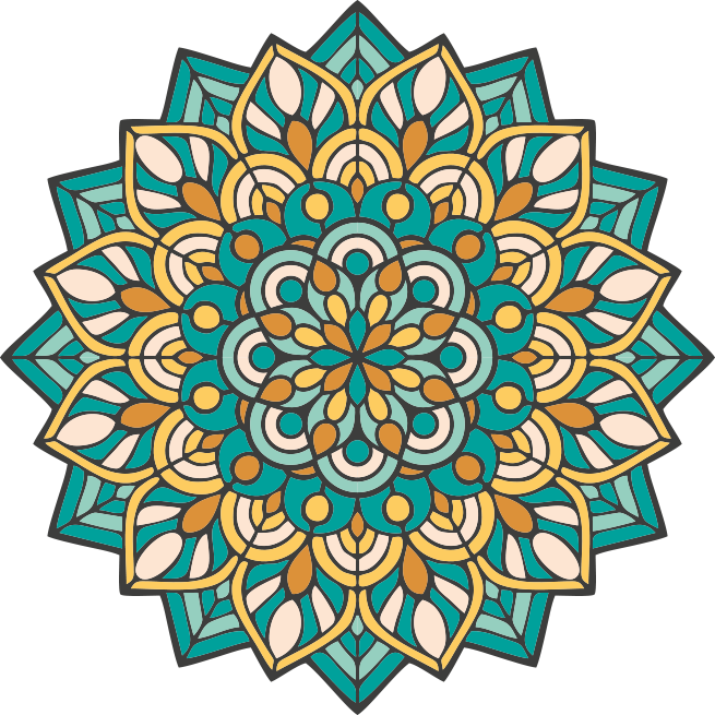 Mandala zöld és narancs mandala vinyl szőnyeg - TenStickers