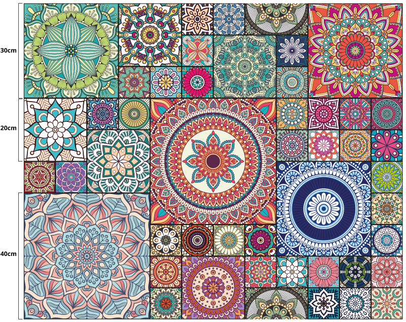 Mandala csempe mandala vinil szőnyeg - TenStickers