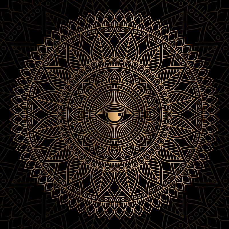 Mandala mind látó szem mandala vinyl szőnyeg - TenStickers