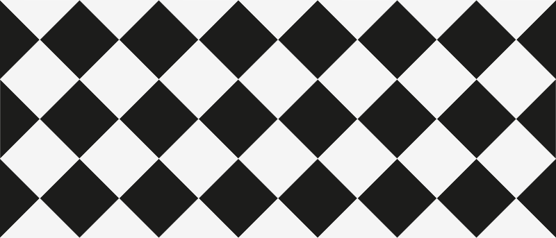 Fekete-fehér rombuszok csempe szőnyeg - TenStickers