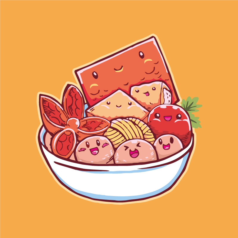 Rajzfilm sushi öröm vinil szőnyeg konyha - TenStickers