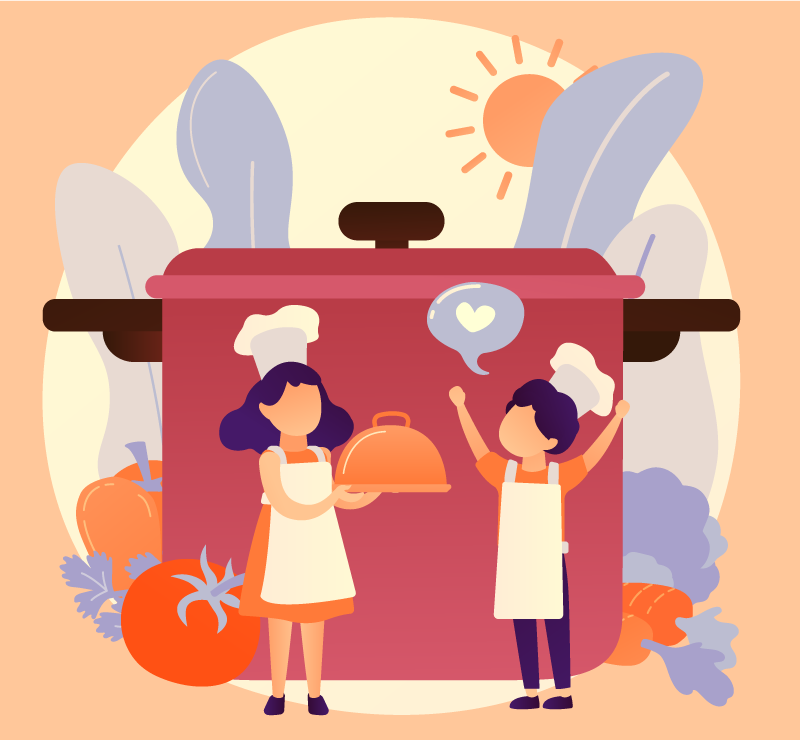 Kulináris karakterek vinil szőnyeg gyerekek - TenStickers