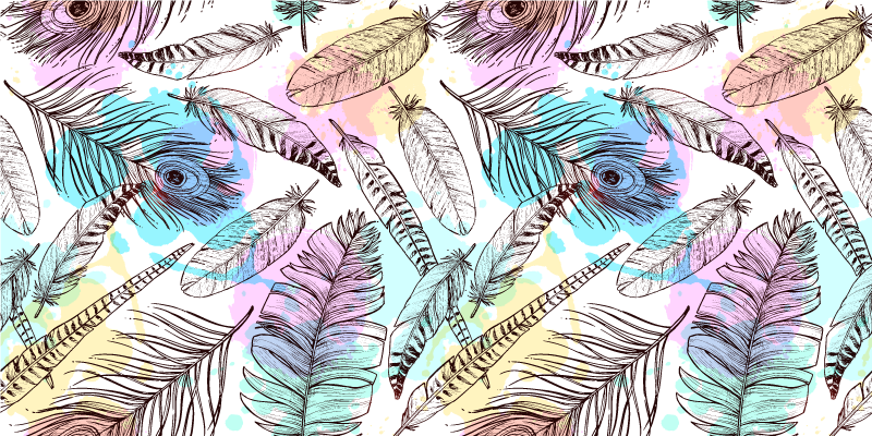 Madártoll állati nyomtatás vinil szőnyeg - TenStickers