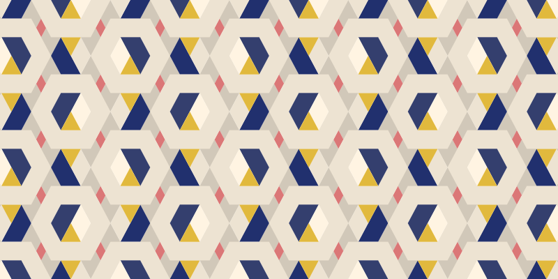 Hatszögletű geometriai motívum vinil szőnyeg modern - TenStickers