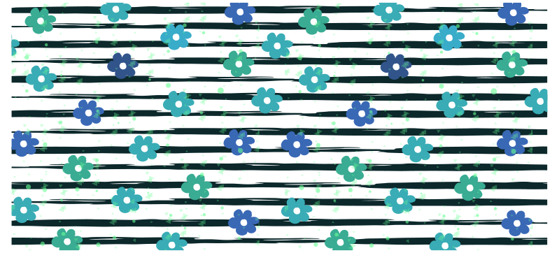 Virágos csíkos kivitel vinil szőnyeg konyha - TenStickers