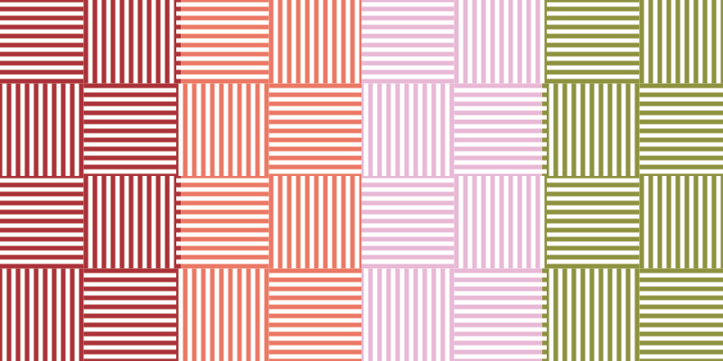 Színes csíkos négyzetek geometriai vinil szőnyegek - TenStickers