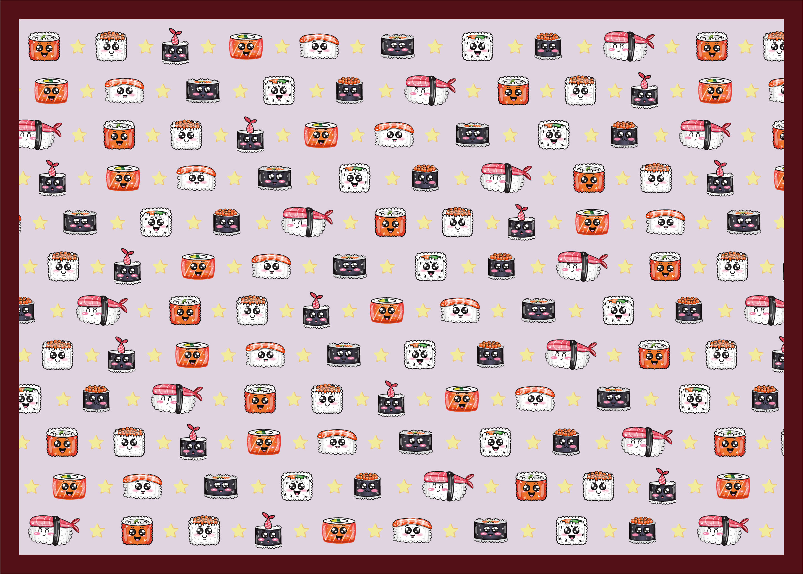 Anime sushi mintás gyerek vinyl szőnyeg - TenStickers