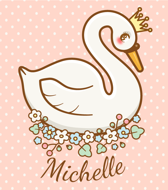 Egyedi hattyúkép Vinil szőnyeg nevekkel - TenStickers