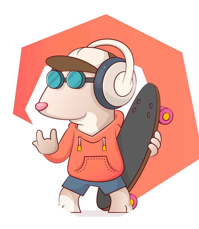 Korcsolyázó egér illusztráció vinil szőnyeg mások - TenStickers