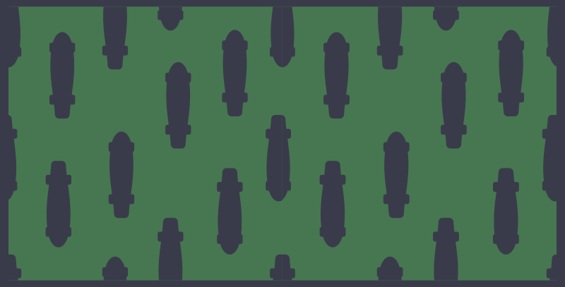 Zöld és fekete gördeszka tini vinyl szőnyeg - TenStickers