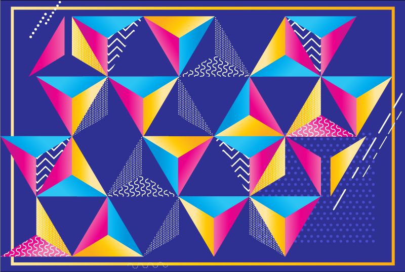 Háromszögek különböző textúrájú geometriai szőnyeggel - TenStickers