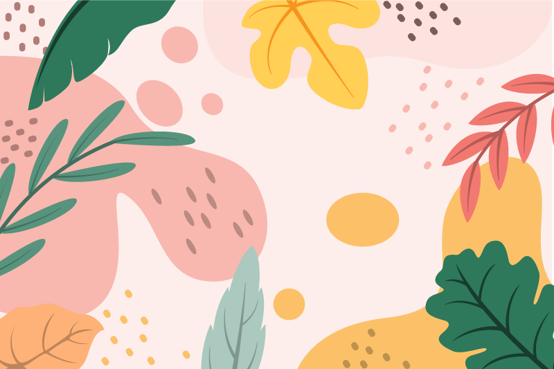 őszi trópusi levelek virágos szőnyeg - TenStickers