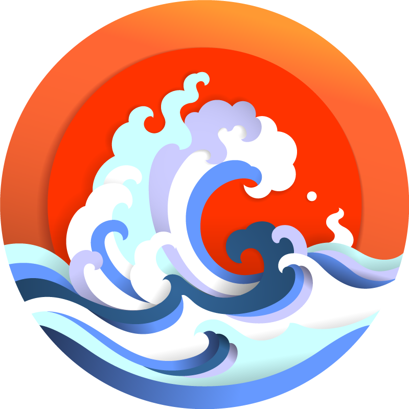 óceáni hullámkör vinil szőnyeg természet - TenStickers