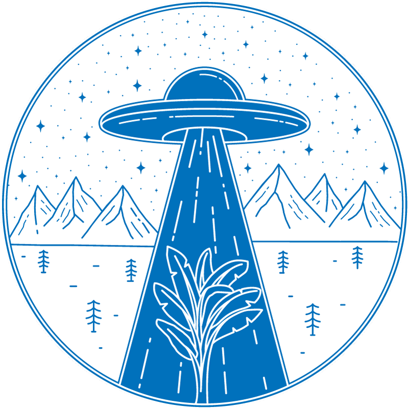Hegyek és ufo jellegű vinyl szőnyeg - TenStickers
