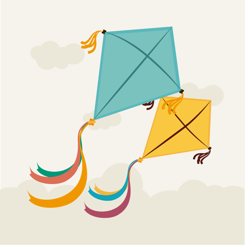 Sárkány és felhők baba játék szőnyeg - TenStickers