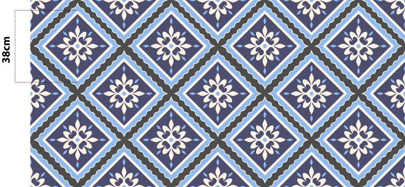 Csempe virágmintás vinil szőnyeg konyha - TenStickers