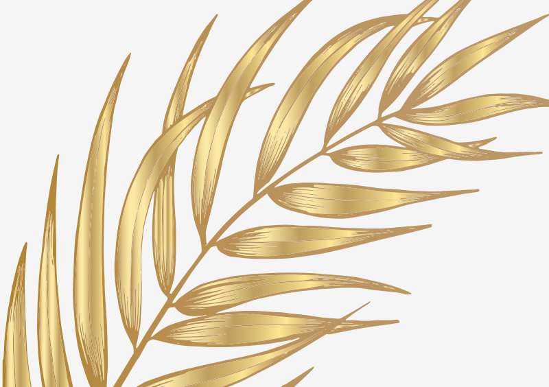 Arany pálmalevél virágos szőnyeg - TenStickers