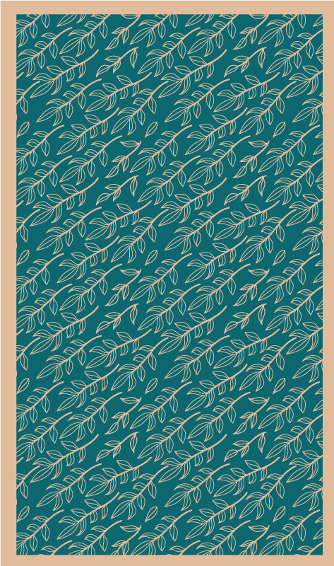 Kecses zöld levelek vinil szőnyeg virágok és növények - TenStickers