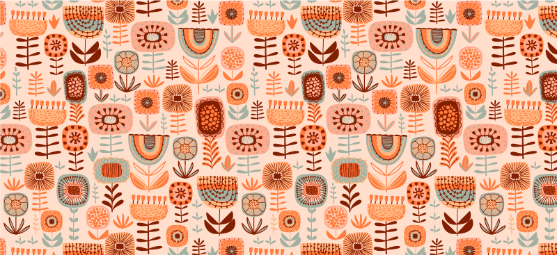 Nordic flora és fauna nordic vinyl szőnyeg - TenStickers