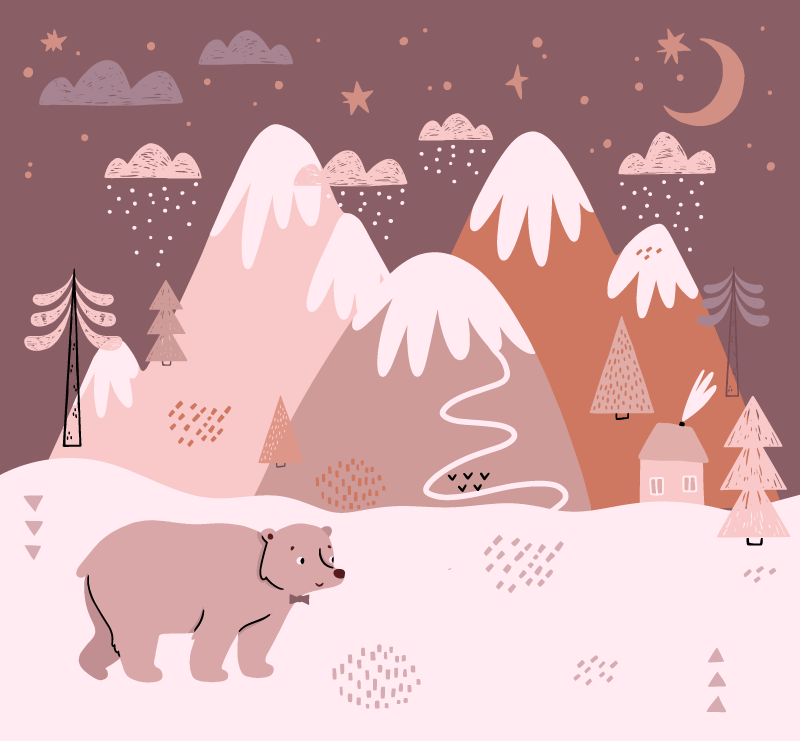 Stílusú állatok gyerekeknek skandináv vinyl szőnyeg - TenStickers