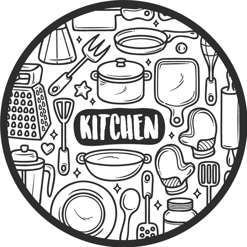 Alapvető grafikák Vinil szőnyeg kör alakú - TenStickers