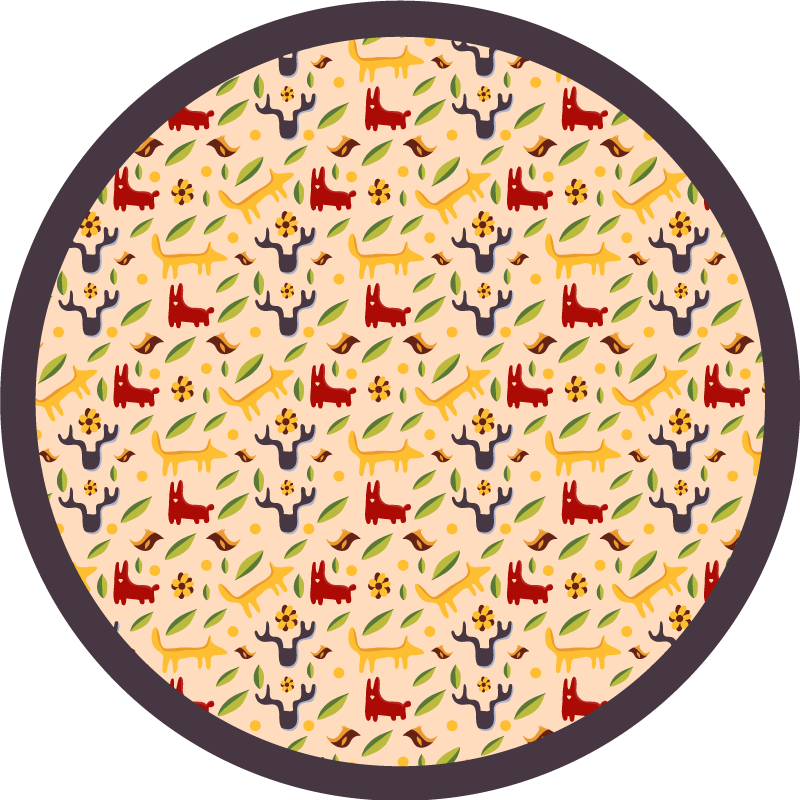 Színes erdei állatok vinil szőnyeg mások - TenStickers