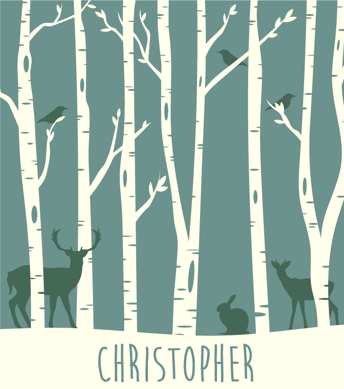 Erdőbarátok téma Vinil szőnyeg nevekkel - TenStickers