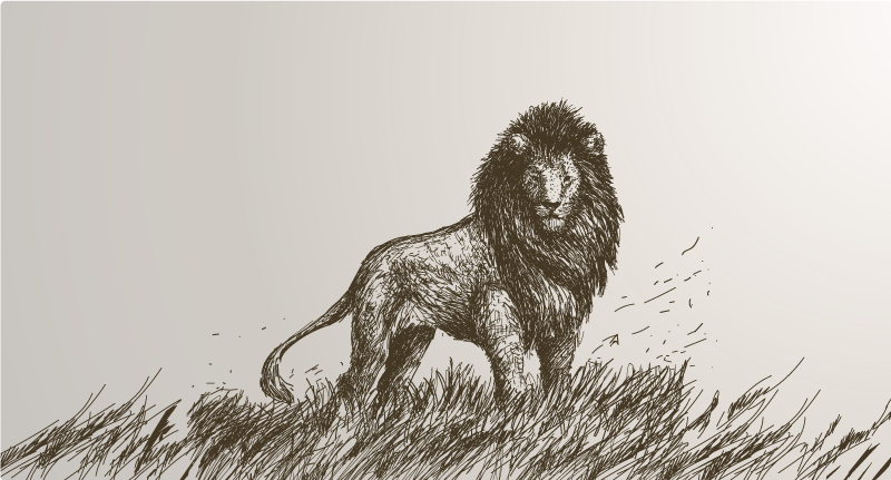 Fenséges oroszlán tükörképe vinil szőnyeg állat - TenStickers