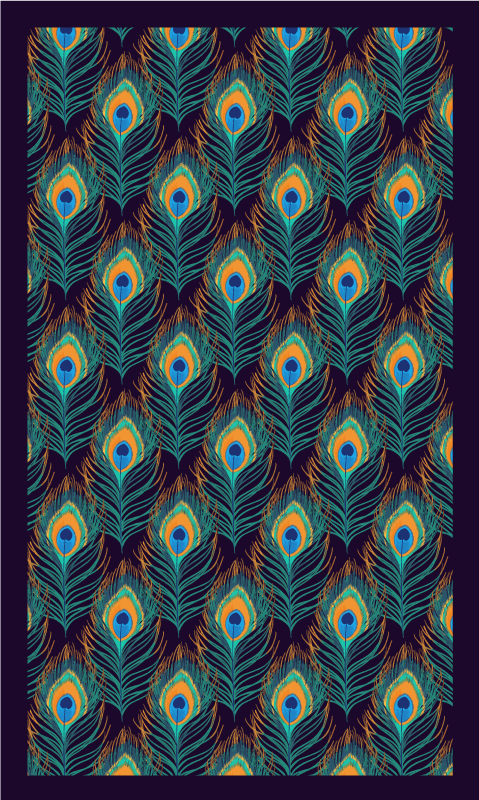 Pávatoll motívum vinil szőnyeg hálószoba - TenStickers