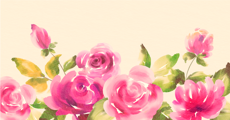 Bazsarózsa levél virágos vinil szőnyeggel - TenStickers