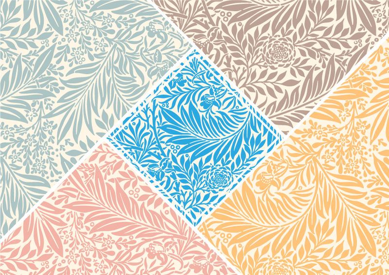 Retro színes levelek konyha padlólapok - TenStickers