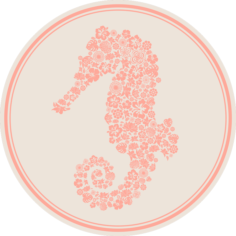 Csikóhal virágmintás vinil szőnyeg virágok és növények - TenStickers