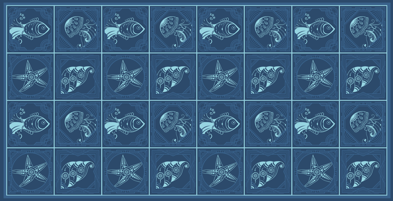 Tengeri élővilág tervezése vinil szőnyeg fürdő esetében - TenStickers