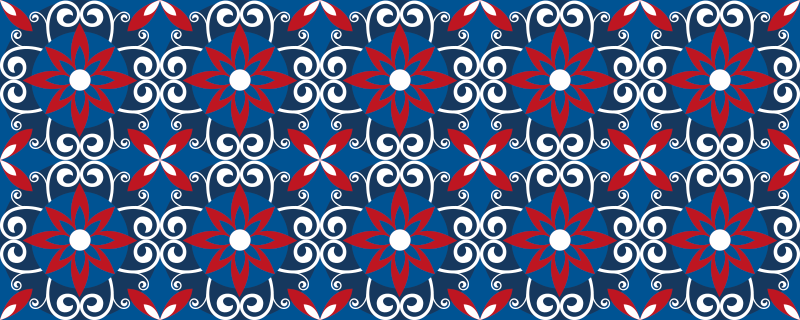 Növényi spirál elem vinil szőnyeg csempe hatás - TenStickers