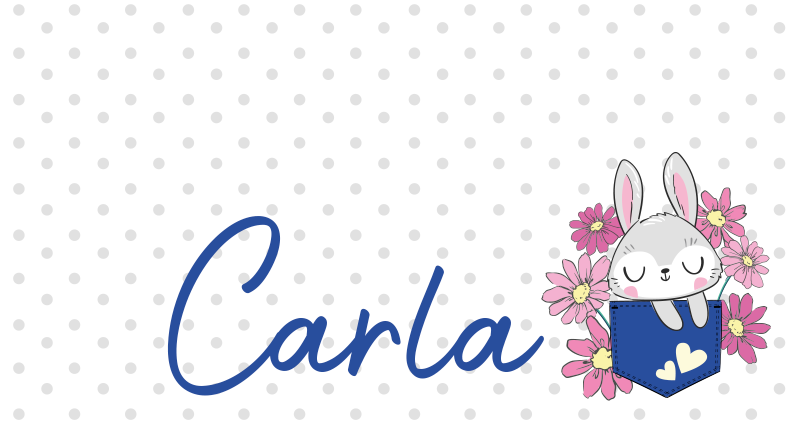 Szürke nyuszi névvel vinil szőnyeg mások - TenStickers