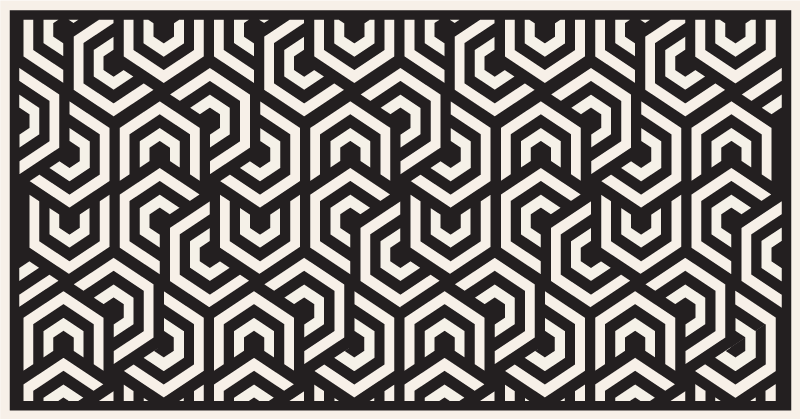 Fekete-fehér hatszögek vinil szőnyeg geometriai - TenStickers