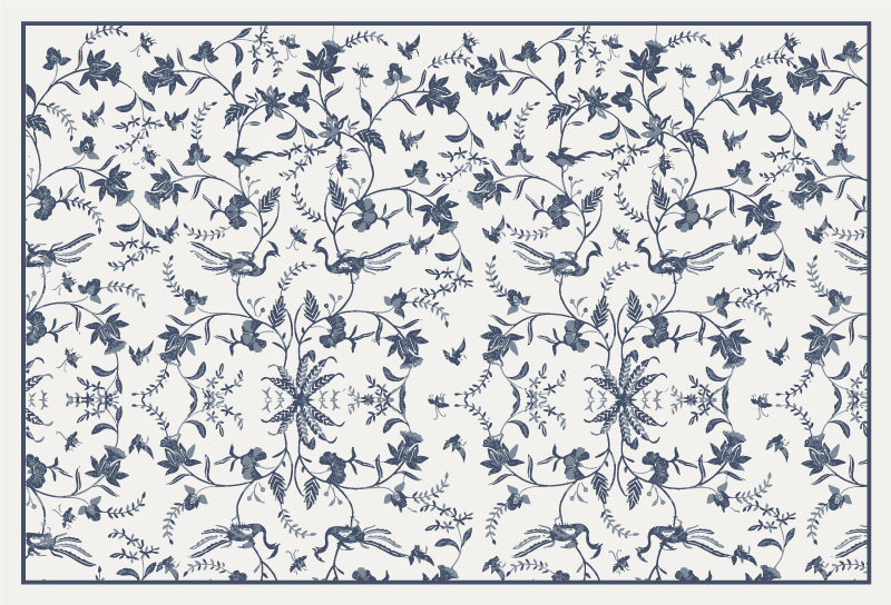 Azúrkék virág vinil szőnyeg virágok és növények - TenStickers