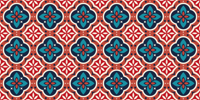 Piros vinil padlószőnyeg csempe szőnyeg - TenStickers