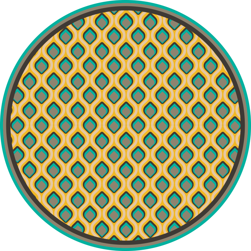 Modern századközepi minta vinil szőnyeg konyha - TenStickers