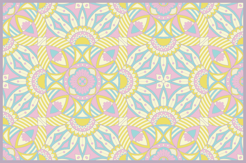 Komplex geometriai elrendezések vinil szőnyeg mandala - TenStickers