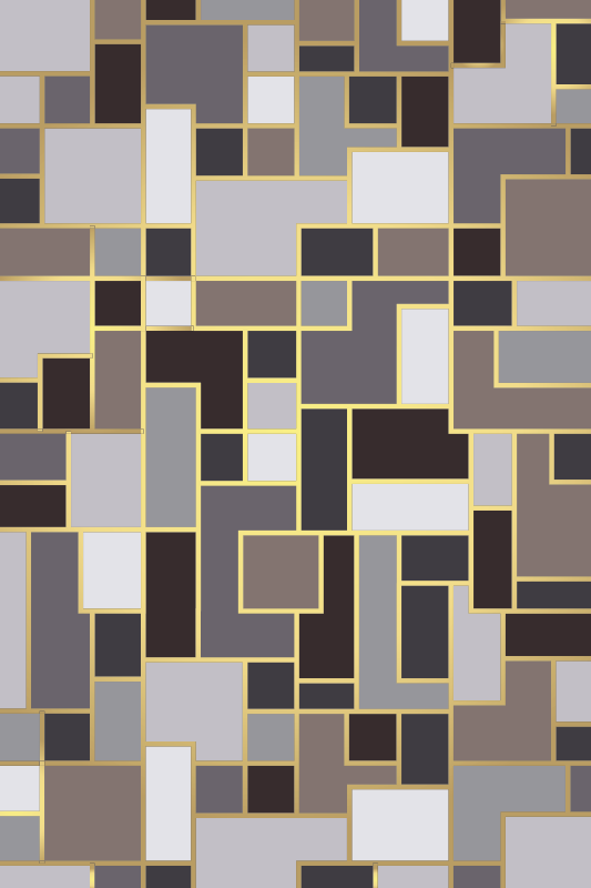 Szürke téglalapok mozaik padlólapok - TenStickers