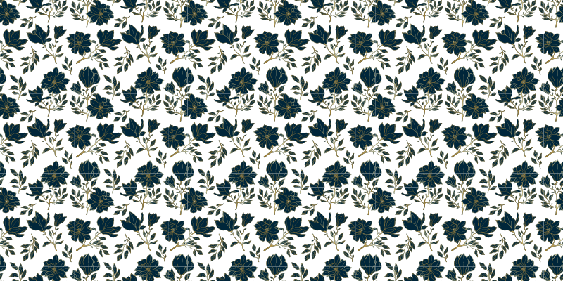 Kék virágok mintás csempe szőnyeg - TenStickers