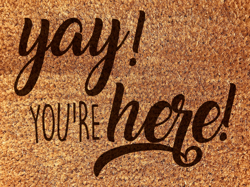 Meleg fogadtatás kifejezés Vinil szőnyeg előszoba - TenStickers