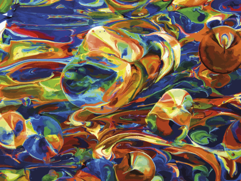 Folyékony többszínű modern szőnyeg - TenStickers