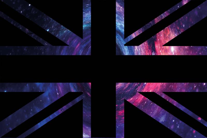 Galaktikus union jack vinil szőnyeg világtérkép - TenStickers