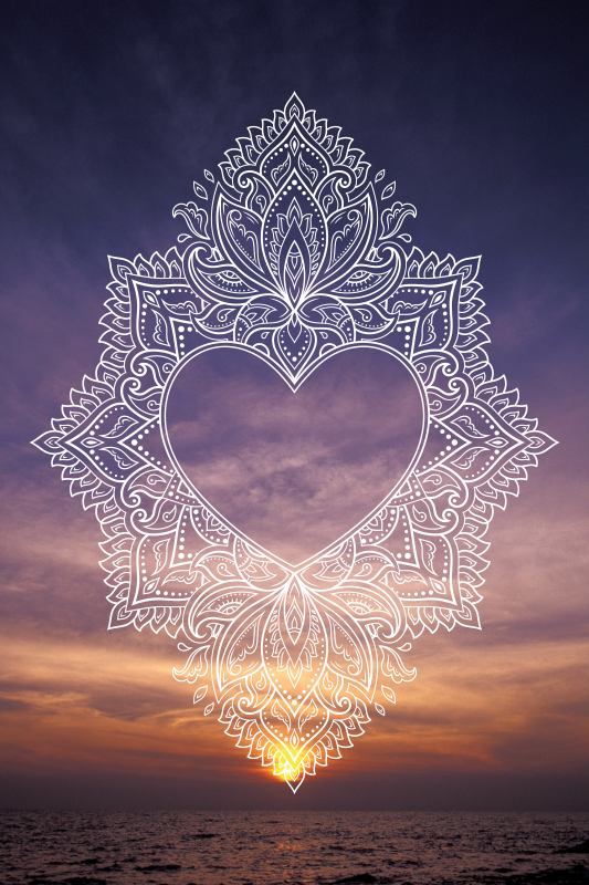 Szív egy tengerparti tini vinyl szőnyegen - TenStickers