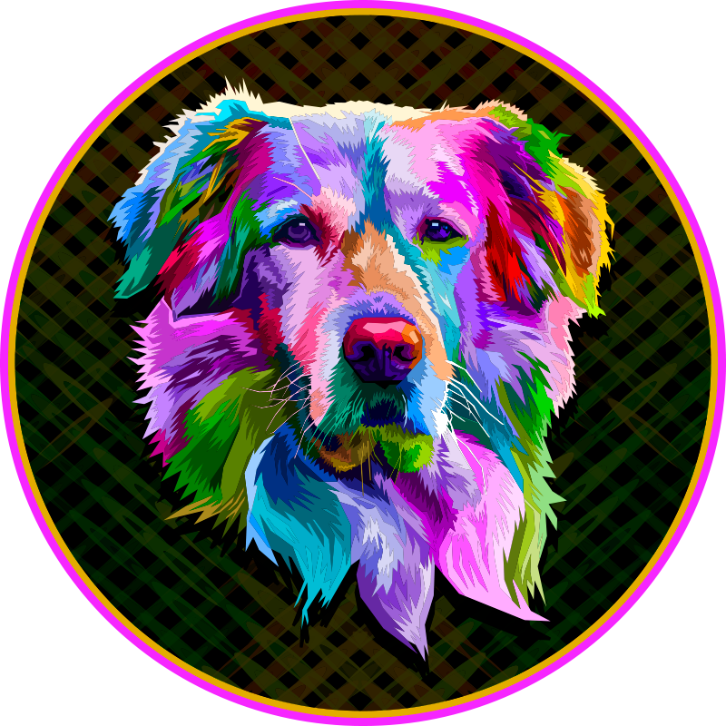 Arany retriever pop art állati szőnyeg - TenStickers
